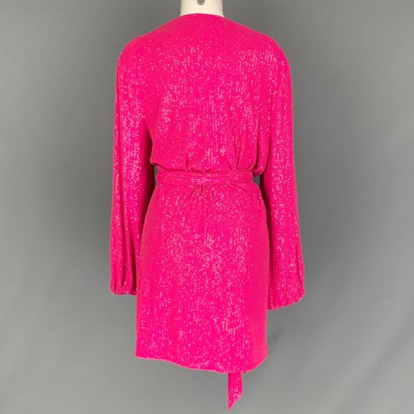 JAY GODFREY Size 8 Pink Polyester Sequined Dress - Picture 3 of 4